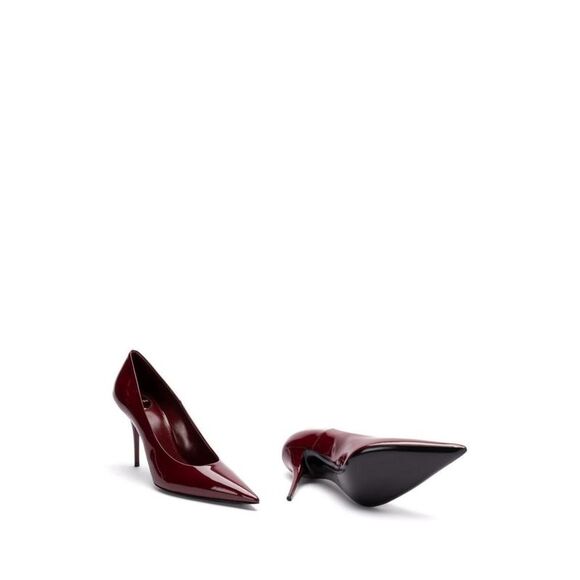 SAINT LAURENT Patent Leather Pointed-Toe Pumps Women RED - Picture 3 of 5